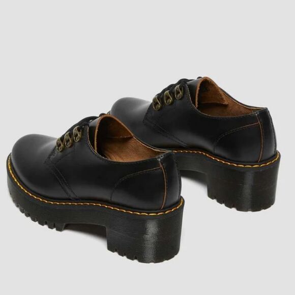 BRAND NEW DR MARTENS LEONA LOW BLACK VINTAGE SMOOTH HEELED SHOES G1 - Picture 10 of 16